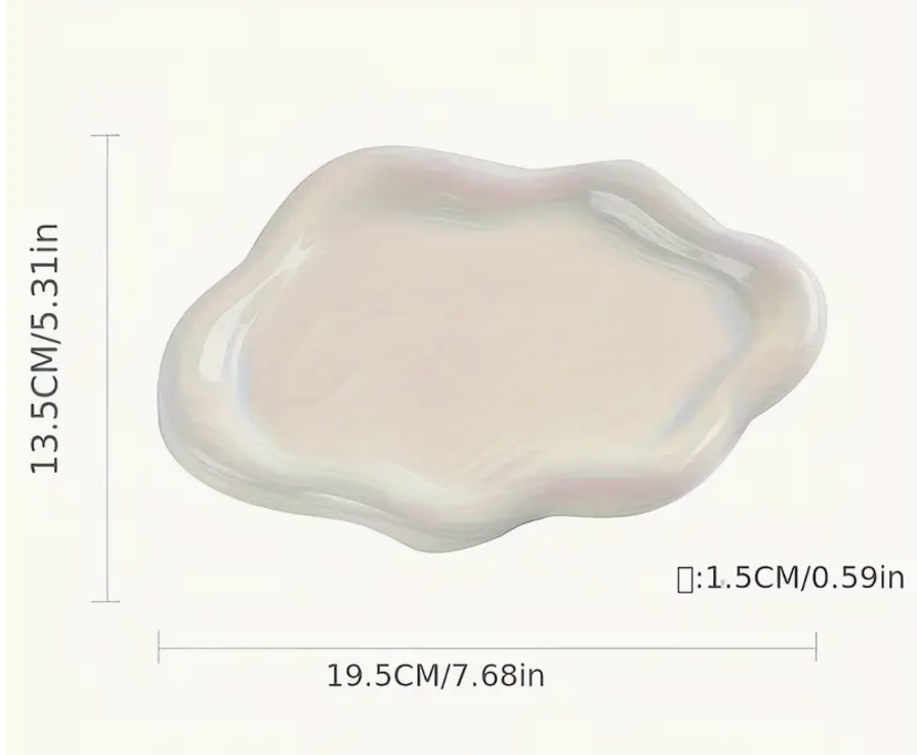 PLATO JOYERO DE CERAMICA NUBE BLANCO