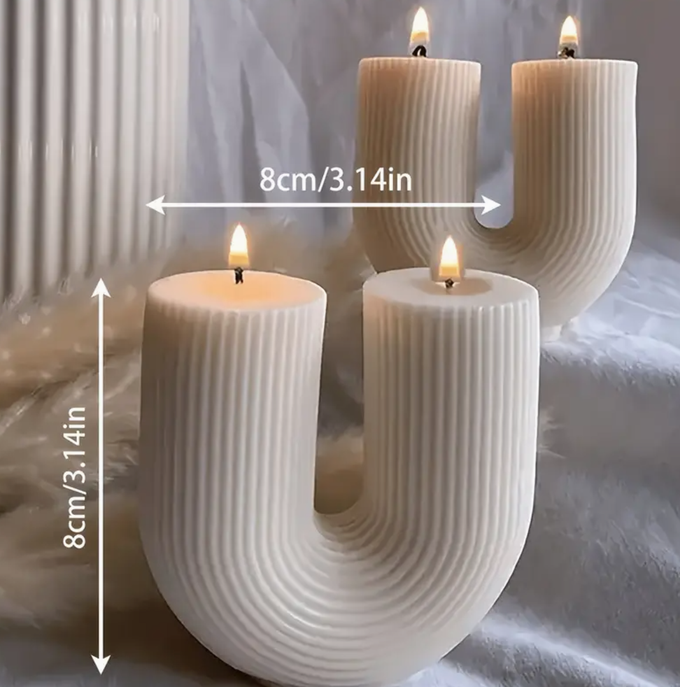 2 PZA VELA AROMATICA DE SOYA FORMA EN U