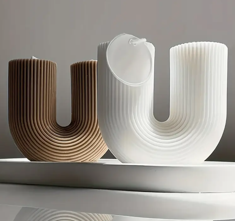 2 PZA VELA AROMATICA DE SOYA FORMA EN U