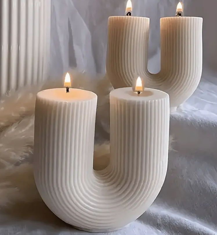 2 PZA VELA AROMATICA DE SOYA FORMA EN U
