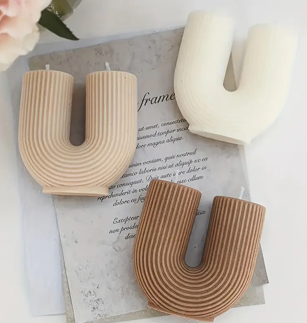 2 PZA VELA AROMATICA DE SOYA FORMA EN U