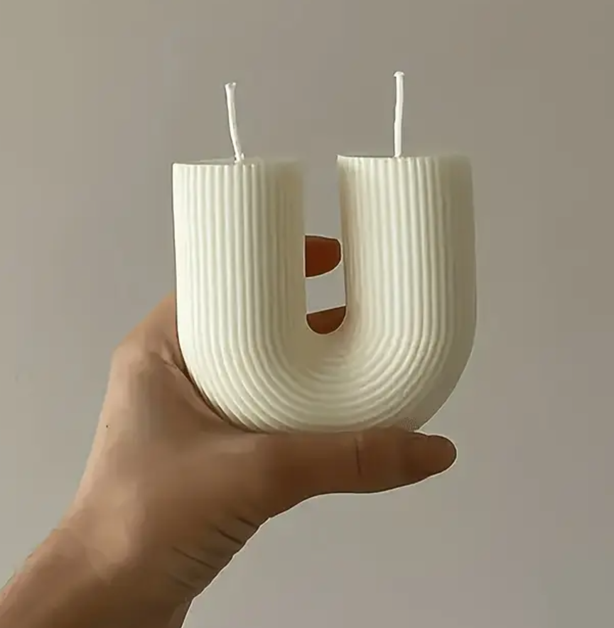 2 PZA VELA AROMATICA DE SOYA FORMA EN U