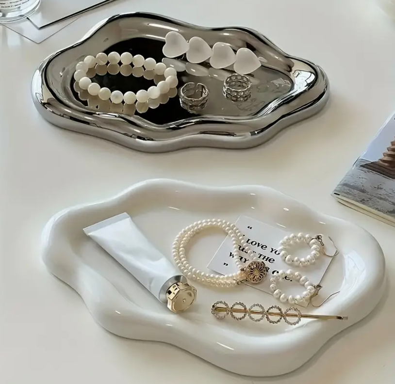 PLATO JOYERO DE CERAMICA NUBE BLANCO